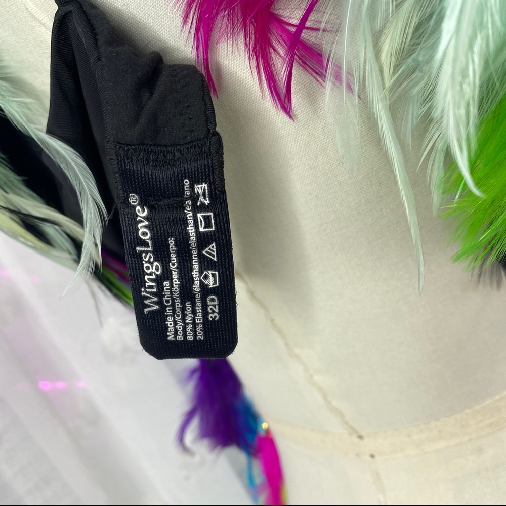 Electric Rave samba Bra feather Top - Picture 6 of 7